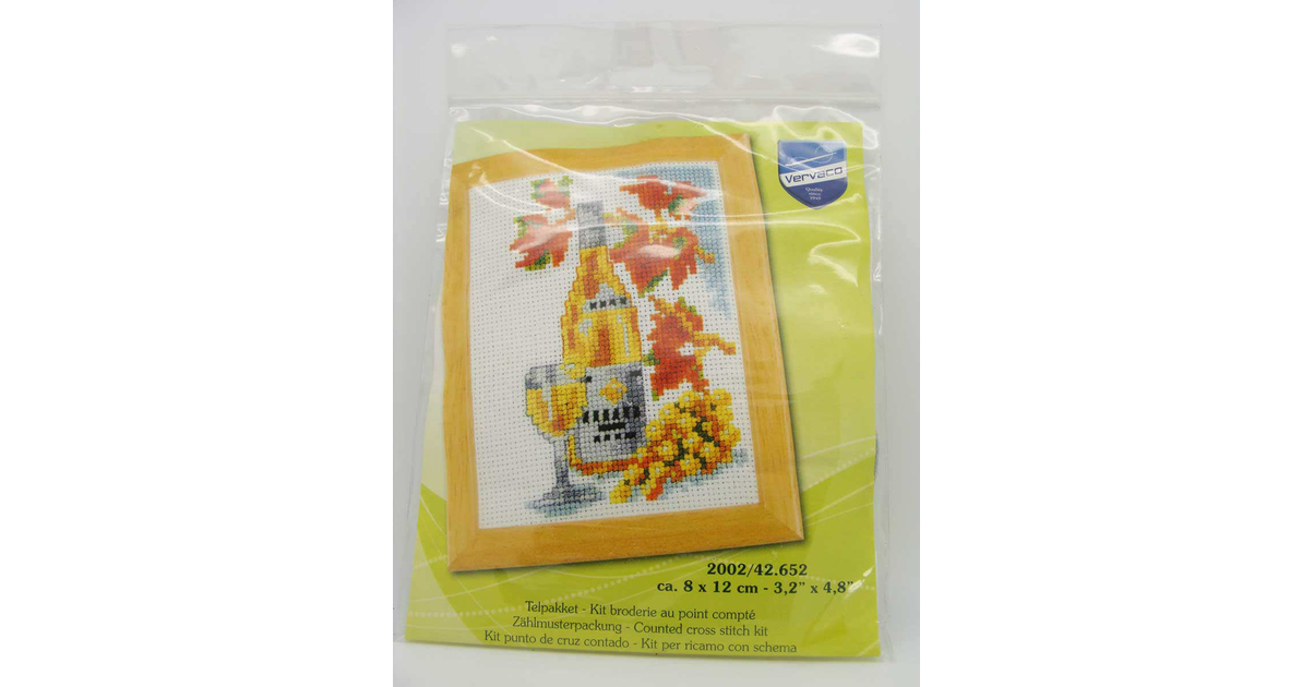 Kit Broderie Points comptés 8x12cm BOUTEILLE mod5 avec toile, fil
